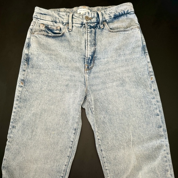 Good American Good Boy Split Hem High Waist Straight Leg Jeans - Picture 4 of 6